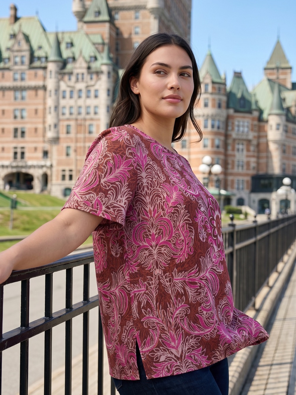 Anthropologie Demeter Paisley Floral Short-Sleeve Tee